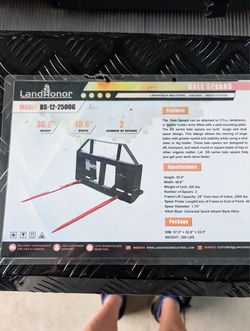 Bs-12-2500G Landhonor Bale Spears Brand New For Skid Steer