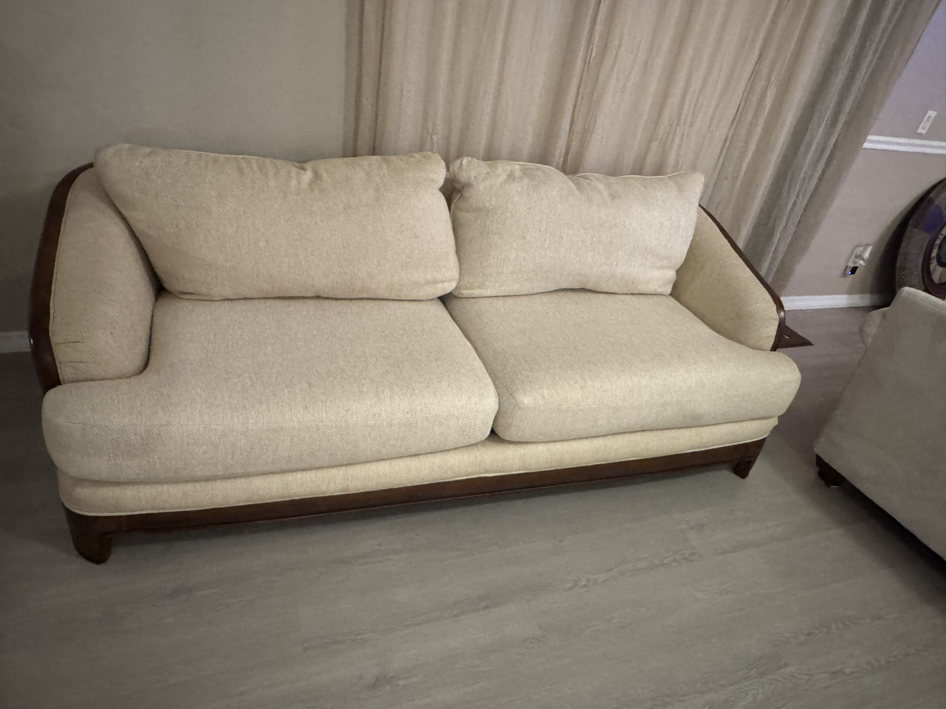 Cream Color Schnadig Sofa – Solid Wood Frame
