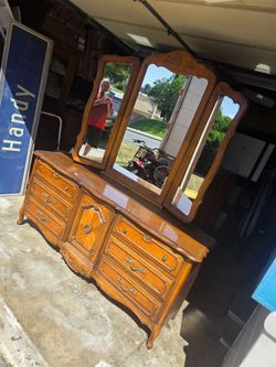 vintage dresser chest of drawers rare antique wooden with mirror beautiful bedroom storage