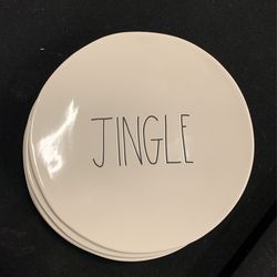 New Rae Dunn Set Of 4 Jingle Dinner Plates