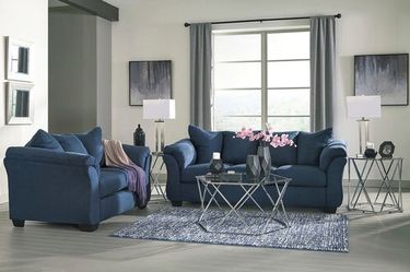 Blue gorgeous couch and Loveseat!