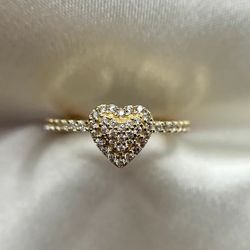 14k Blinged Out Heart Ring