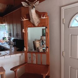 Vintage Stuffed Deer Head Halltree
