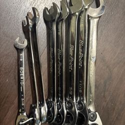 Blue Point 8pc Standard Ratcheting Wrench Ser Like New 