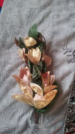 Silk flower bouquet gold color