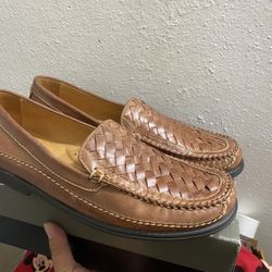 Johnston & Murphy Tidwell Mens 11.5  Brown Woven Sheepskin