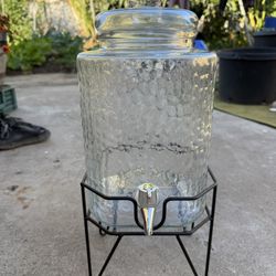 Glass Beverage Dispenser With Stand 