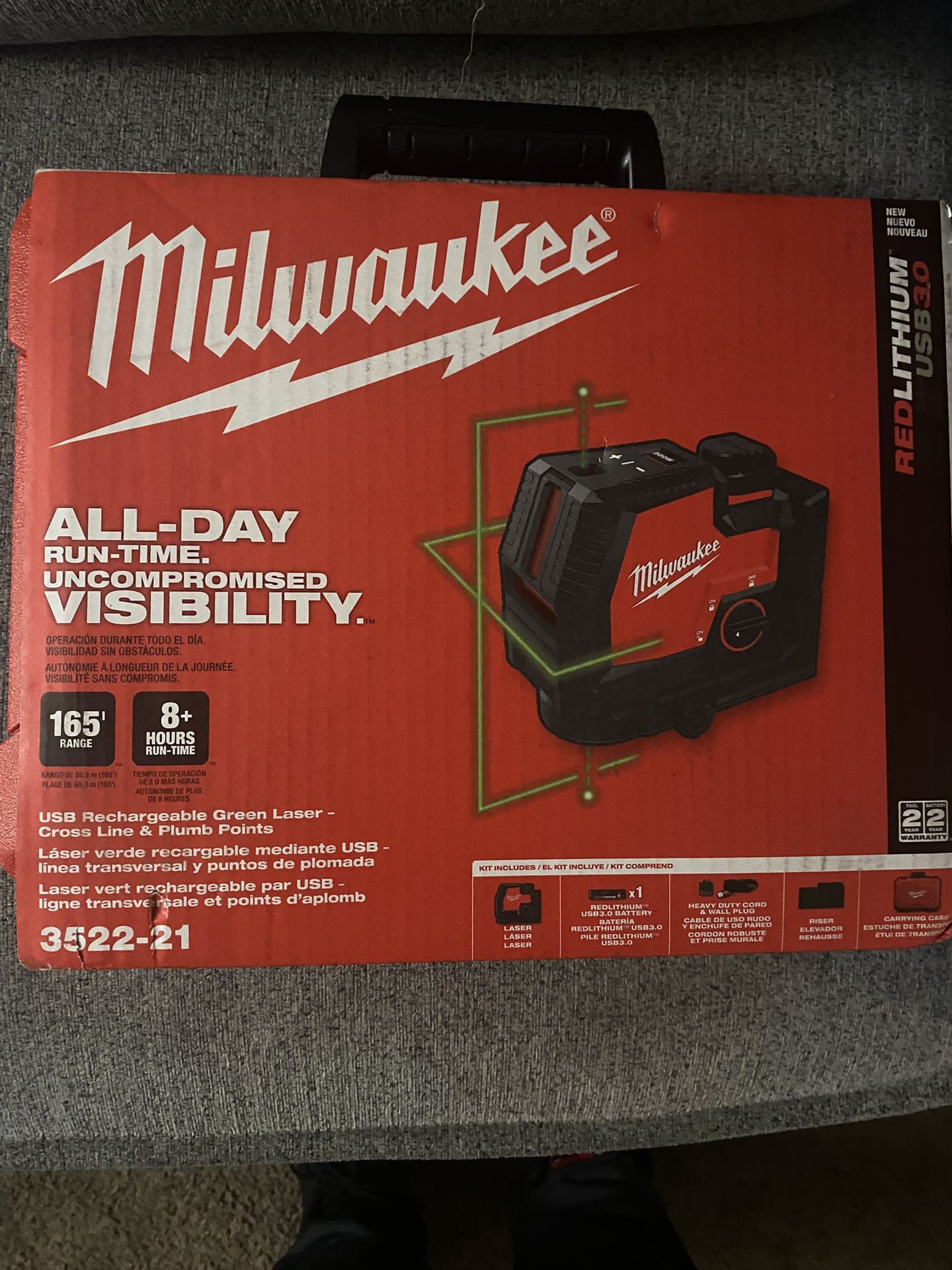 Milwaukee Green Laser Cross Line & Plumb points Kit