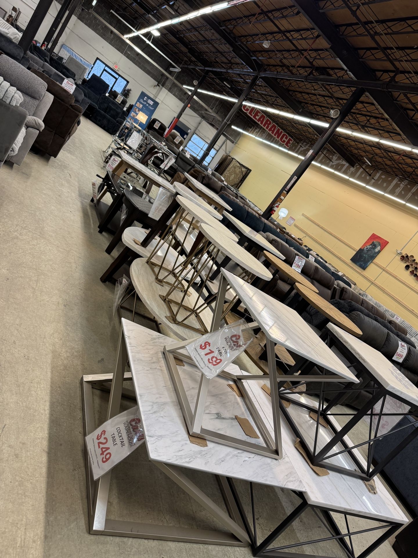 Three-piece cocktail/end table sets
