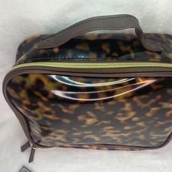 MEDIUM SIZED ANIMAL PRINT PVC COSMETIC BAG 