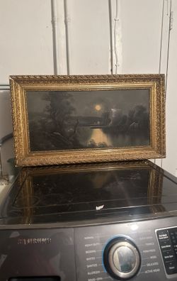 Antique Painting of (spooky?) Moonlight Night Over A Castle