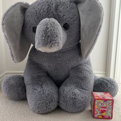 Aurora Oversized Elephant Stuffed Animal Plush - Gray