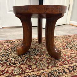 Vintage Hand-Carved African Wooden Stool – Authentic Tribal 3-Leg Stool 