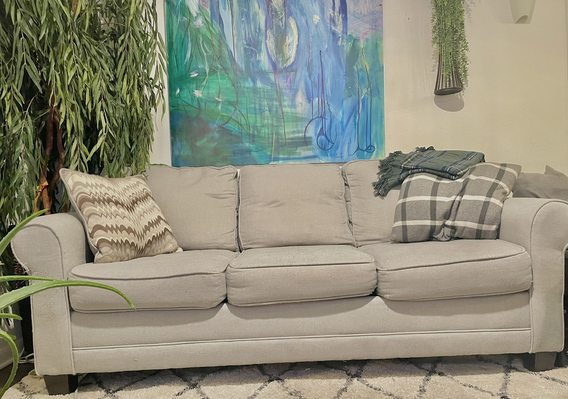 Havertys Sofa Light Grey Fabric for Sale in Plano, TX OfferUp