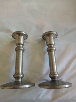 Pair Of Metal Candle Holders