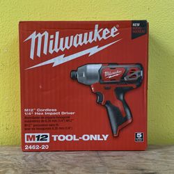 Milwaukee M12 Cordless 1/4” Hex Impact Driver (BRAND NEW)