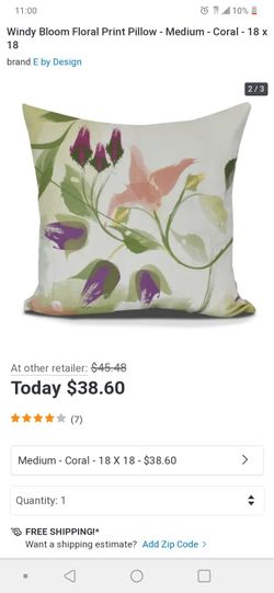 Coral pillow set of 2