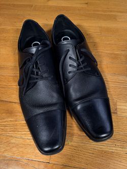 Calvin Klein Mens Nino Lace Up Oxfords Cap Toe Business Dress Shoes 10.5 Ex Cond