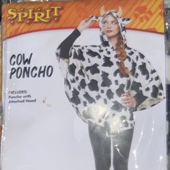 Cow Hooded Poncho Costume