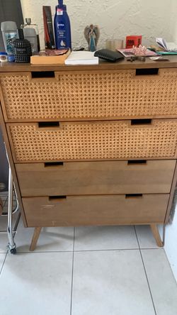 Basket weave fully functional dresser
