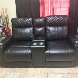 Recliner Couch W/Led Lights And Outlet