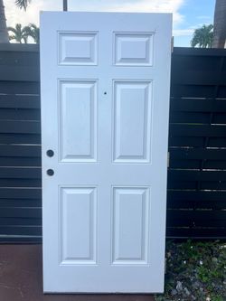 White 6-Panel Exterior Door 36 x 79 1/2