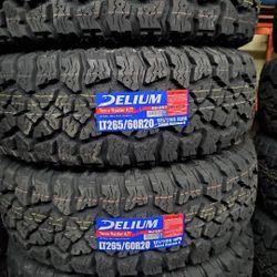 (4) 265/60r20 Delium A/T Tires 265 60 20 Inch AT 10-ply LT E Rated 