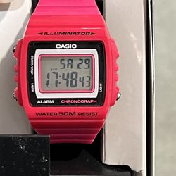 casio pink digital watch working well
