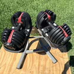 BOWFLEX 552 Adjustable Dumbbells And BOWFLEX Stand