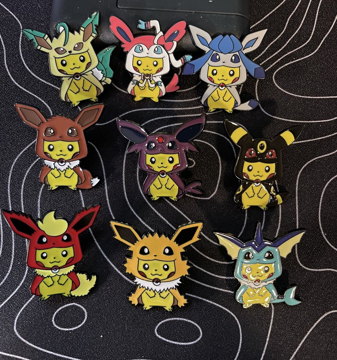 Pokemon Eeveelution Poncho Pikachu Pins