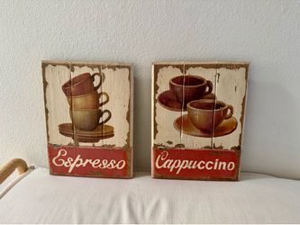 Vintage solid wood wall art