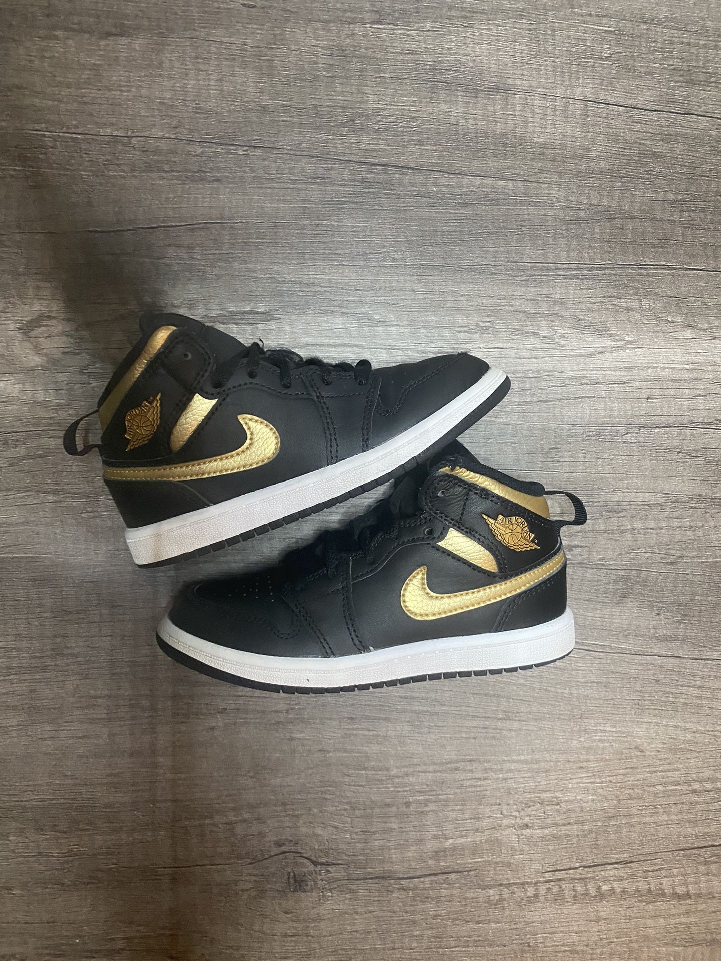 Size 12C - Air Jordan 1 Mid ‘Metallic Gold Black’