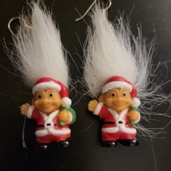 Vintage Russ Troll Santa Earrings