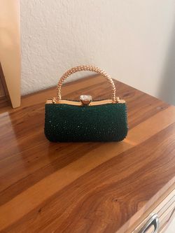 Emerald Green Crystal Evening Clutch Bag