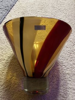 Hand~ blown Art Glass Bowl 13in