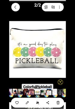 Pickleball Zippered Pouch Cosmetic Bag