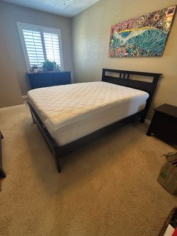 Queen Bed (Bed Frame, Headboard, and Mattress - Great Condition!