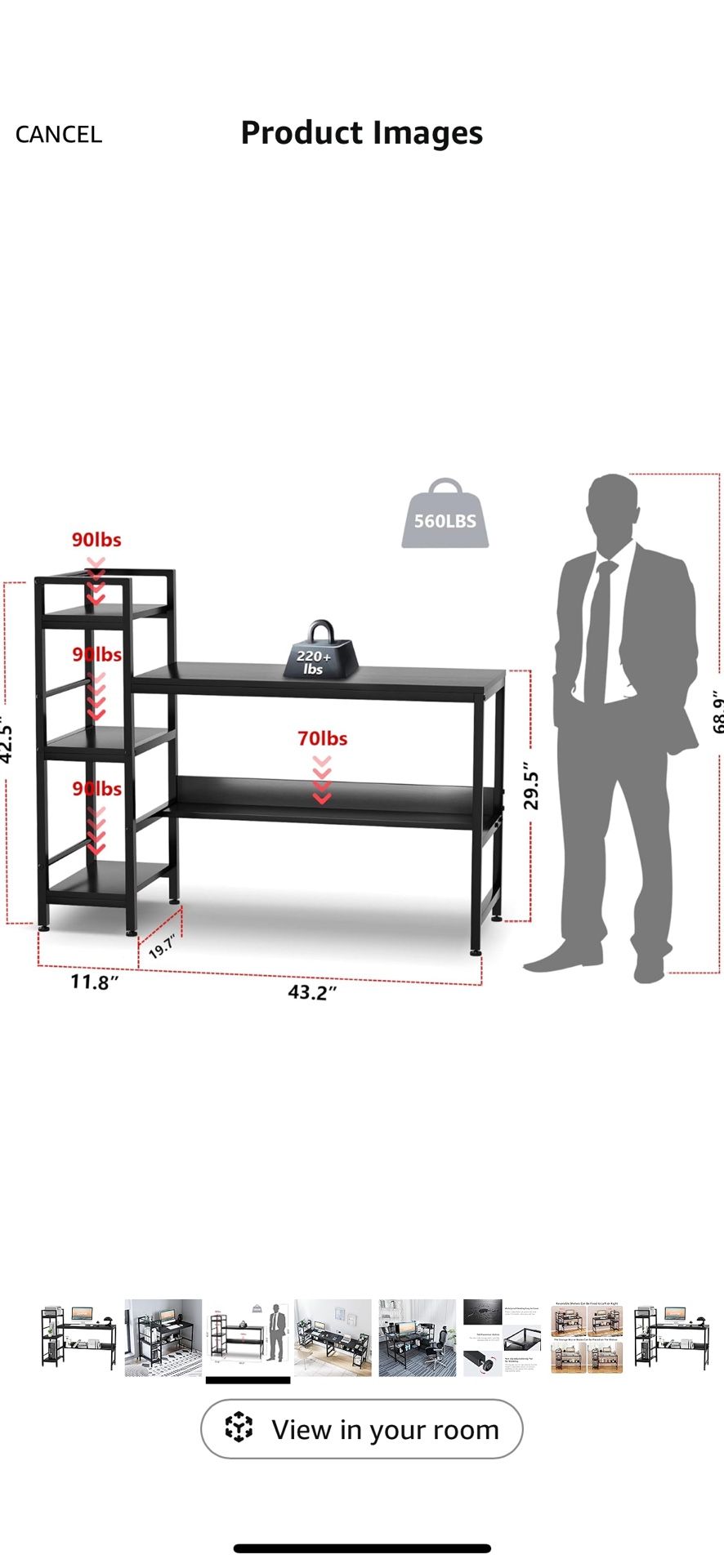 Black Computer Desk With Shelves