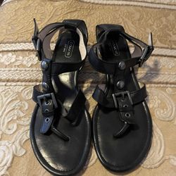 Coach Black Wedge Sandels 