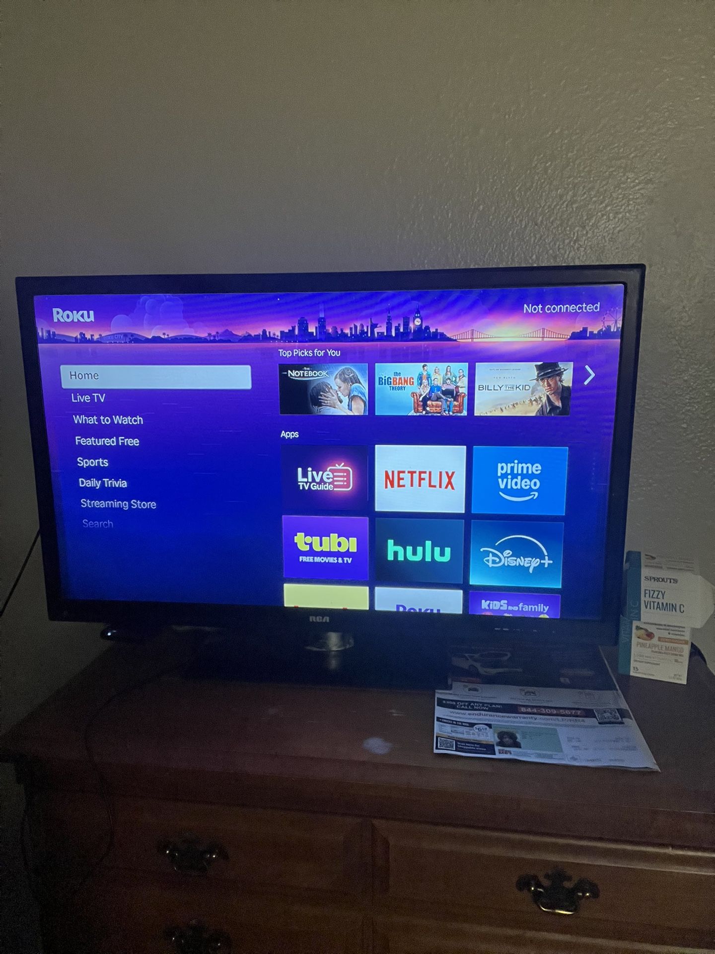 Tv And Roku With Control 