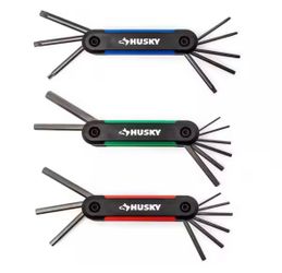 Husky Folding Hex Key Set (9-Piece SAE, 8-Piece MM, 8-Piece Torx