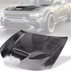 Fits 15-22 Dodge Charger SRT Style Hood Scoop Vent Unpainted - Aluminum