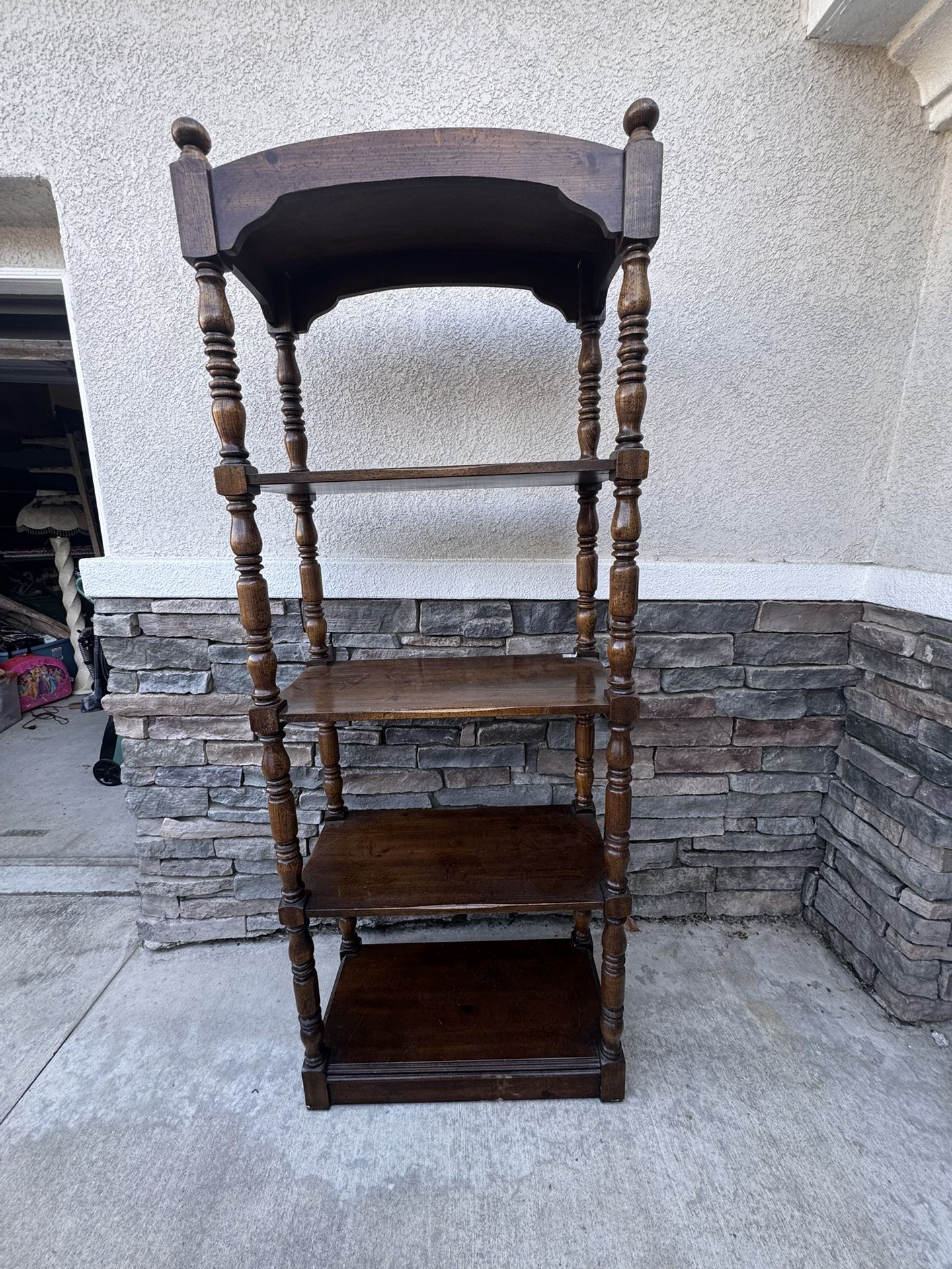 Mid century 4tier walnut wood book case