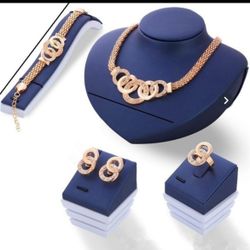 Lovely four piece set in gold, also in silver