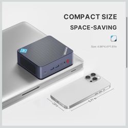 Mini PC, Intel 12th N95 4C/4T (up to 3.40Ghz), 8GB DDR4+256GB NVMe SSD W11 Pro Mini Desktop Computer, 4K Triple Display Office Mini Computer,2.5G LAN,