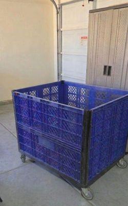 Mesh straight wall crate cart - commercial grade utility cart - maintenance cart