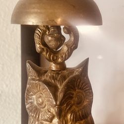 Antique Brass owl Desktop Ring/bell