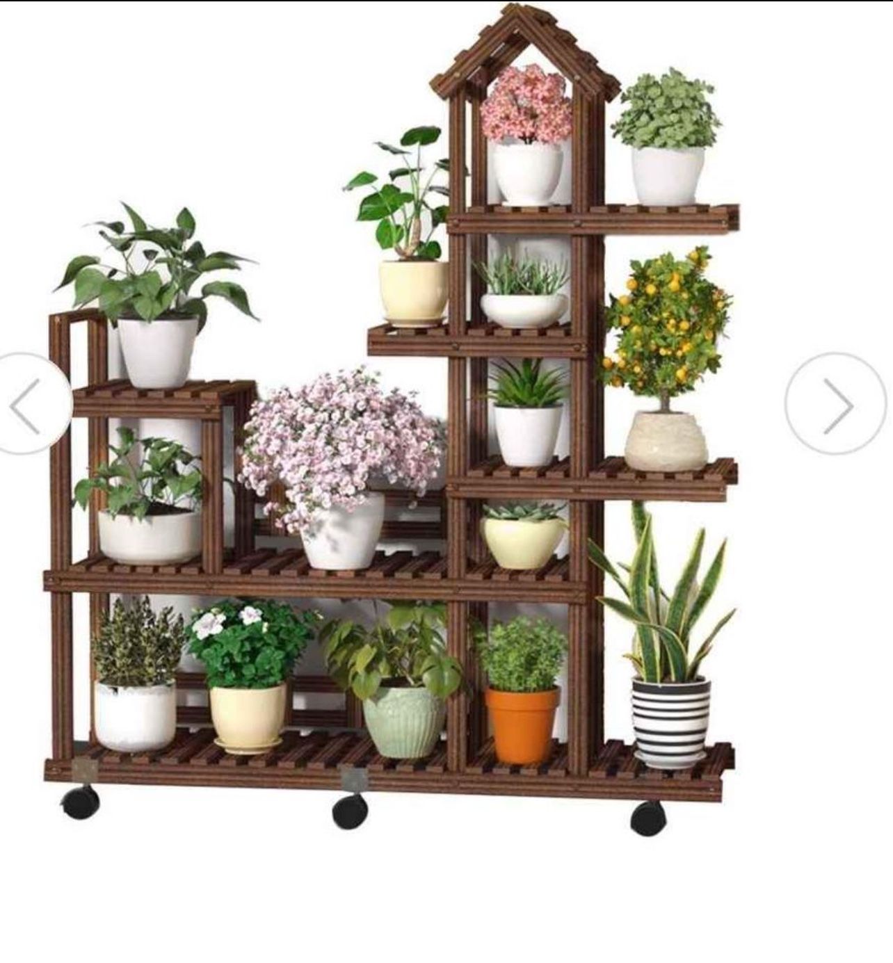 Plant Stand Indoor Outdoor Wooden Plant Stand Shelf 5 Tier Flower Pot Holder Multi-Shelvings Storage