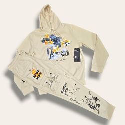 Off White Khaki Men Jogger Set