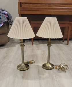Brass Tone Lamps 25" Tall